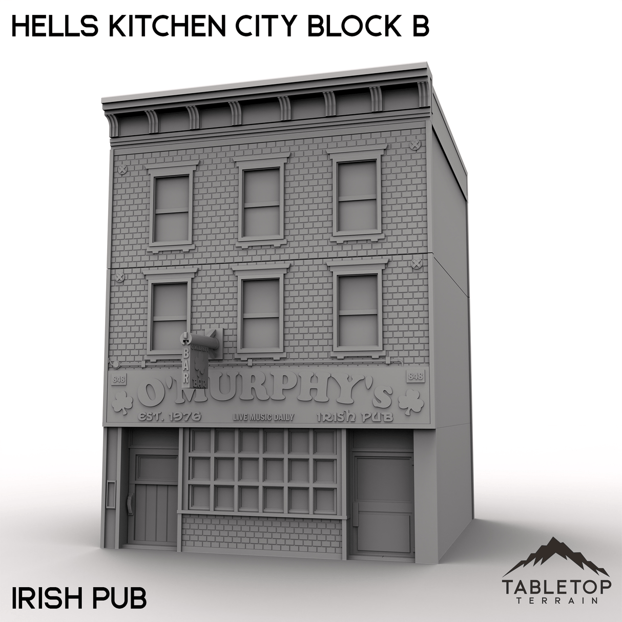 Tabletop Terrain Building 40mm / Irish Pub Hells Kitchen City Block B