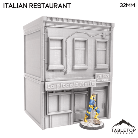 Tabletop Terrain Building 40mm / Italian Restaurant / With Floor Bleecker Street City Block - Marvel Crisis Protocol Building