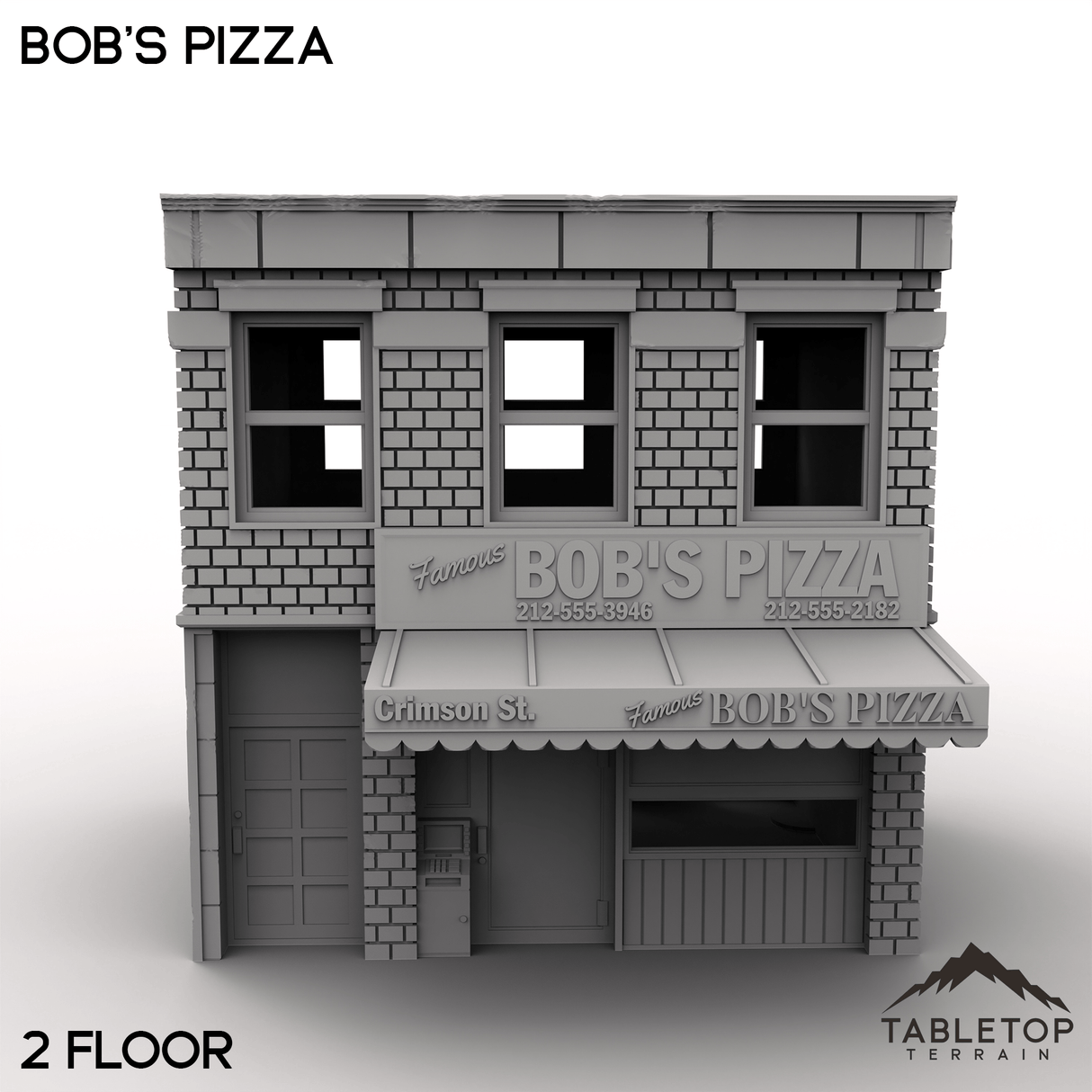 Tabletop Terrain Building 40mm / Two Floor Bob's Pizza