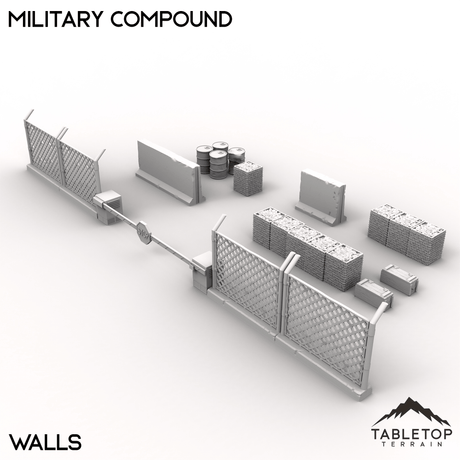 Tabletop Terrain Building 40mm / Walls Military Compound