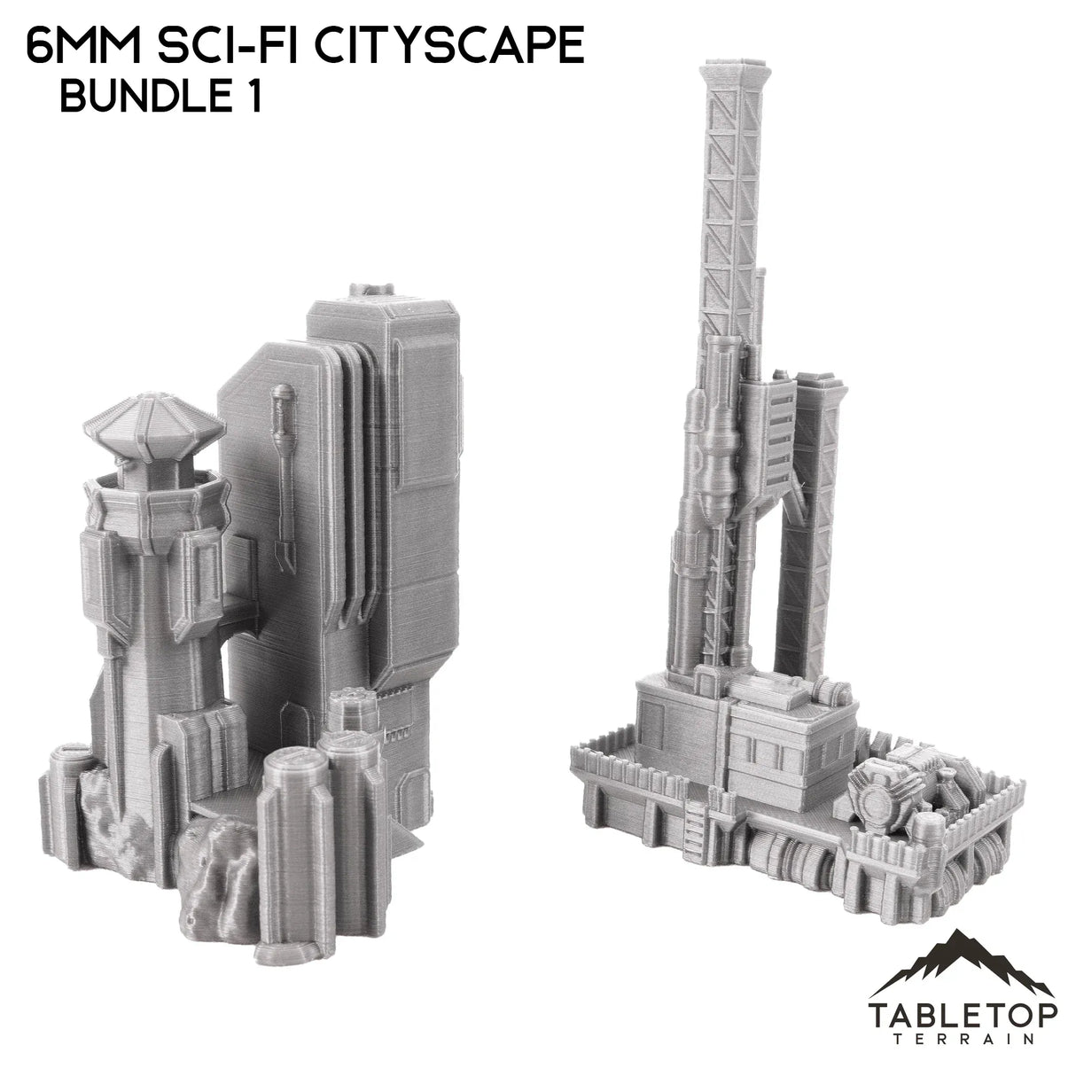 Tabletop Terrain Building 6mm Sci-Fi Cityscape Bundle 1
