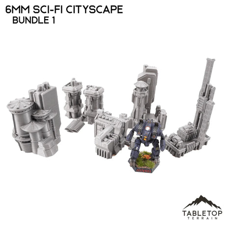 Tabletop Terrain Building 6mm Sci-Fi Cityscape Bundle 1