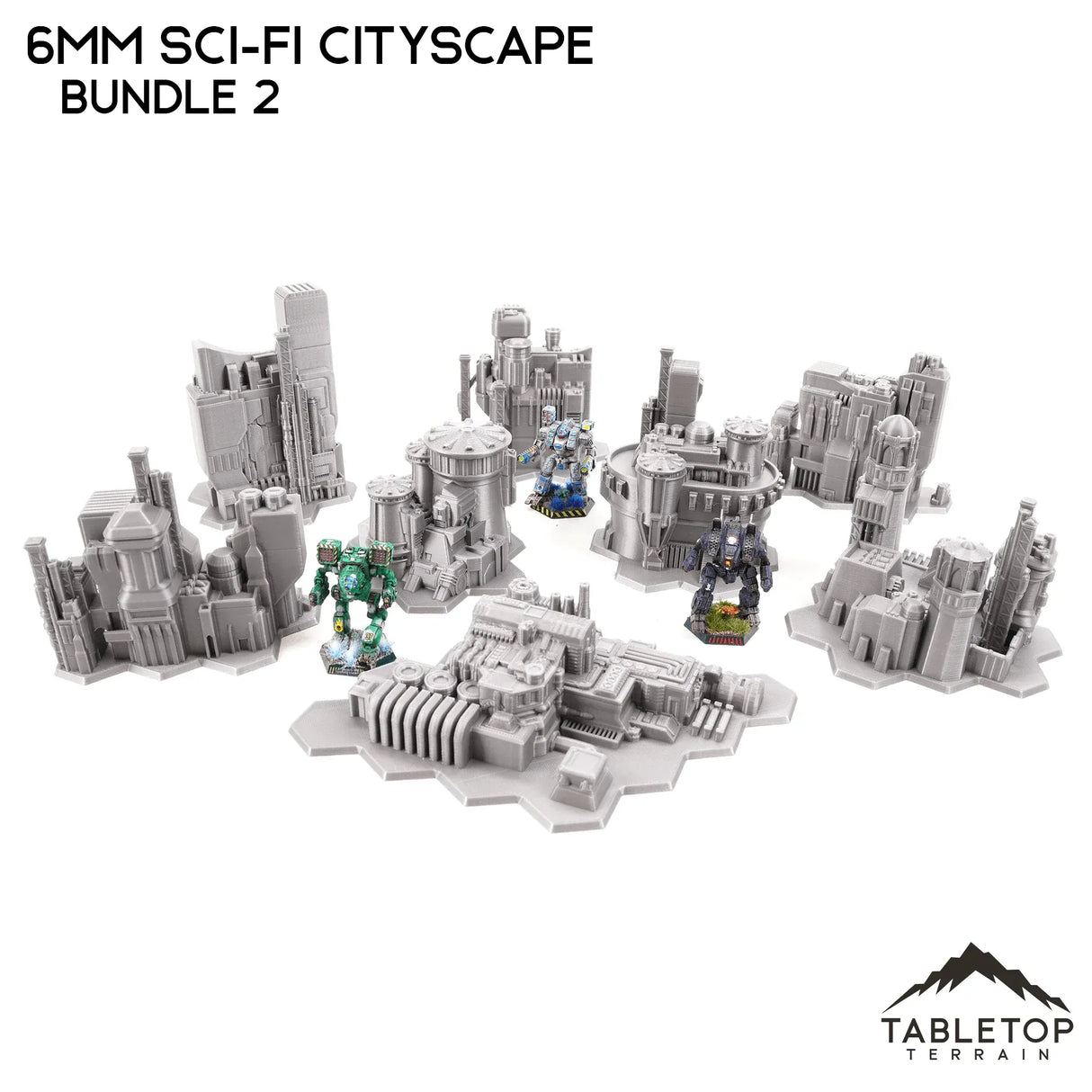 Tabletop Terrain Building 6mm Sci-Fi Cityscape Bundle 2
