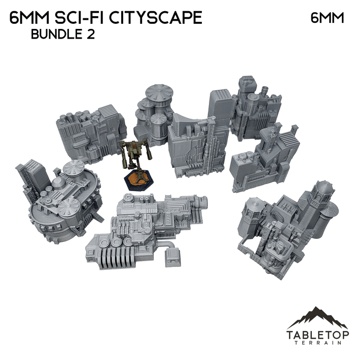 Tabletop Terrain Building 6mm Sci-Fi Cityscape Bundle 2