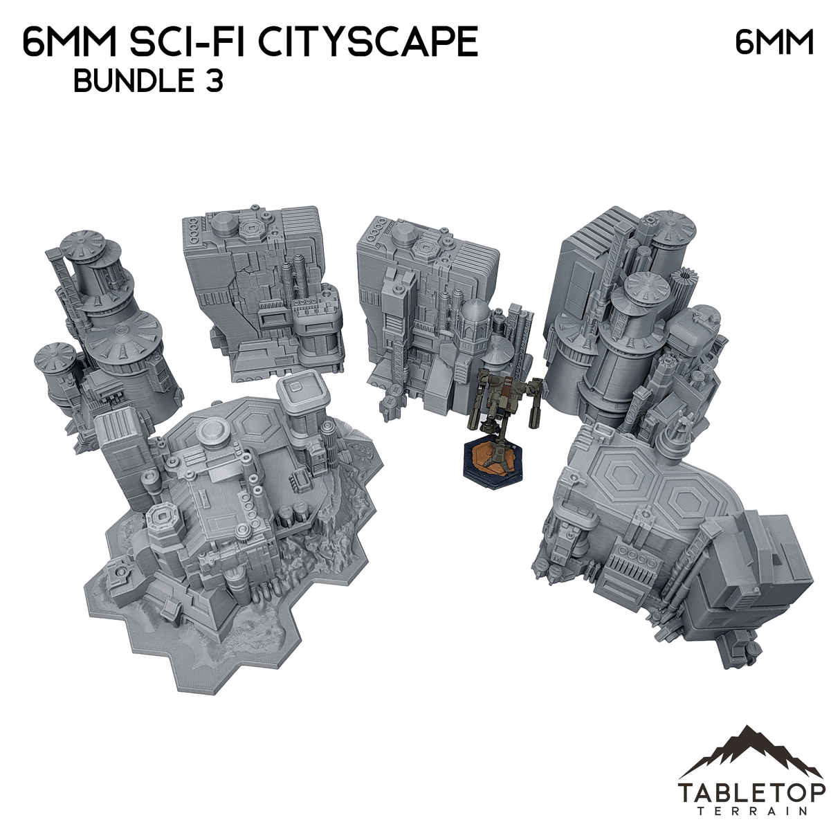 Tabletop Terrain Building 6mm Sci-Fi Cityscape Bundle 3