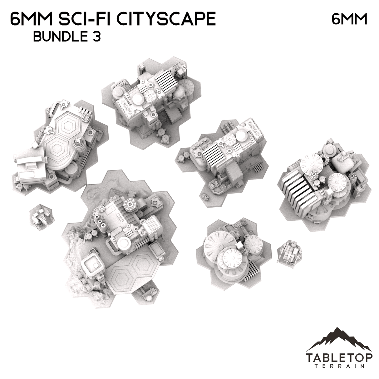 Tabletop Terrain Building 6mm Sci-Fi Cityscape Bundle 3