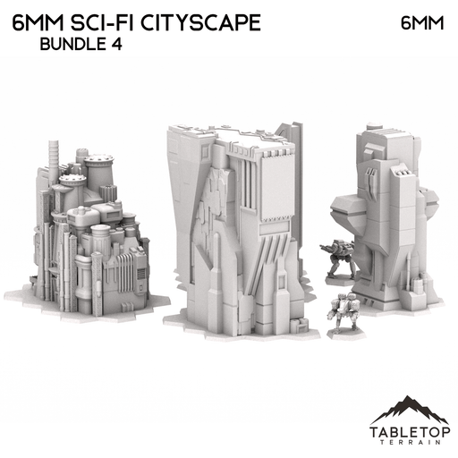 Tabletop Terrain Building 6mm Sci-Fi Cityscape Bundle 4