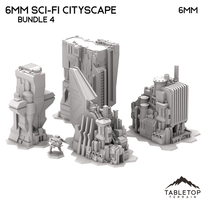 Tabletop Terrain Building 6mm Sci-Fi Cityscape Bundle 4