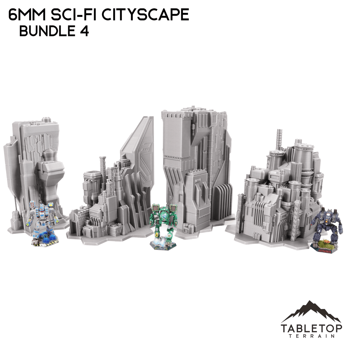 Tabletop Terrain Building 6mm Sci-Fi Cityscape Bundle 4