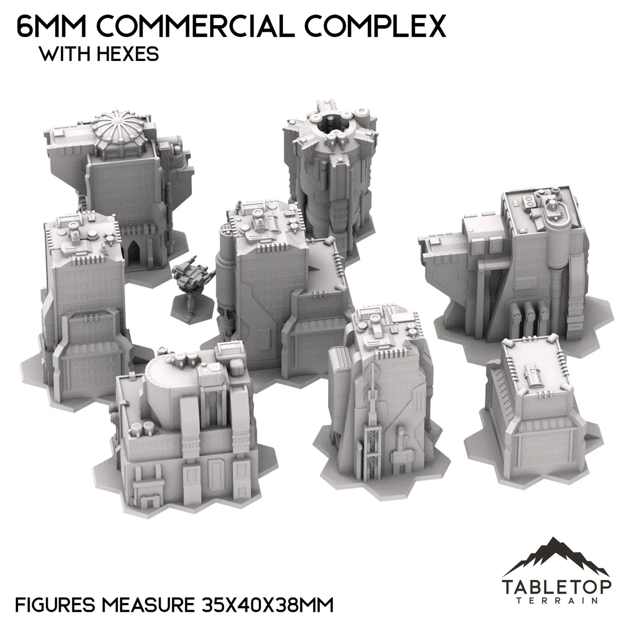Tabletop Terrain Building 6mm Sci-Fi Commercial Complex Bundle 1
