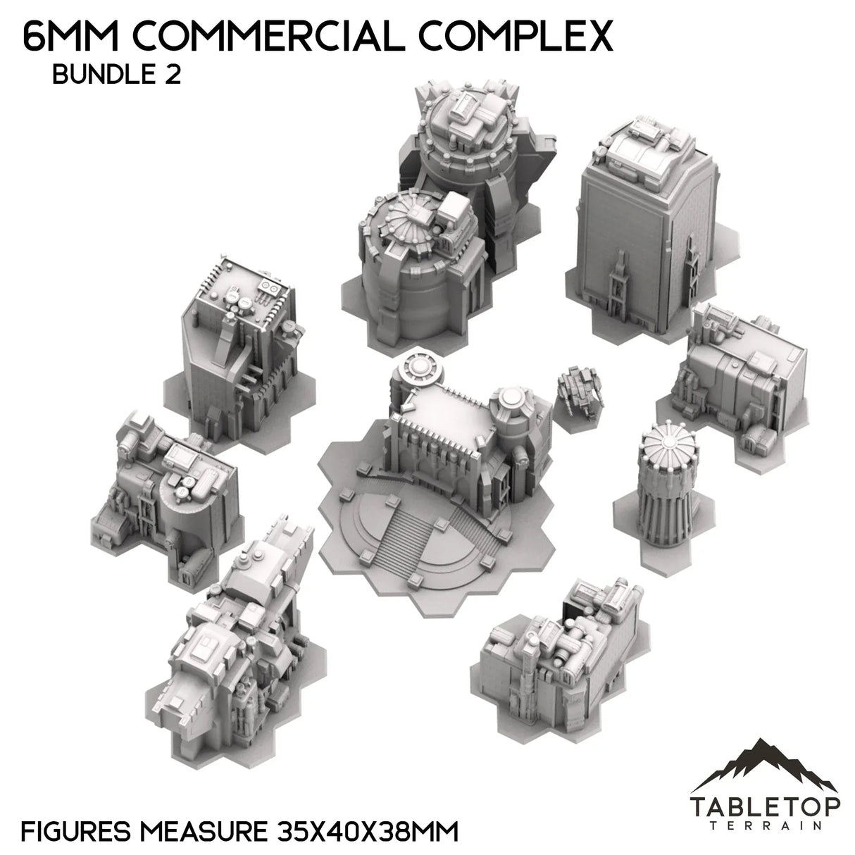 Tabletop Terrain Building 6mm Sci-Fi Commercial Complex Bundle 2