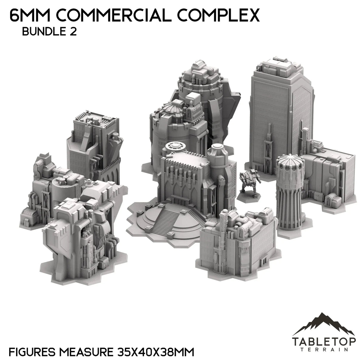Tabletop Terrain Building 6mm Sci-Fi Commercial Complex Bundle 2