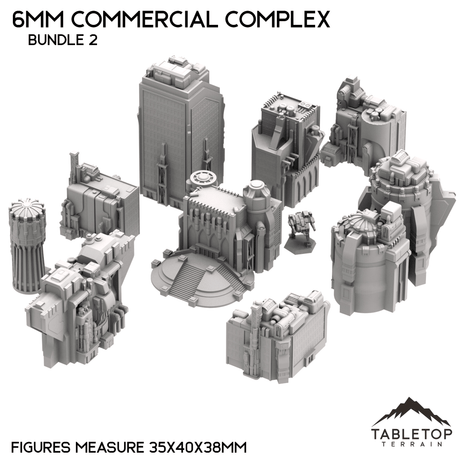 Tabletop Terrain Building 6mm Sci-Fi Commercial Complex Bundle 2