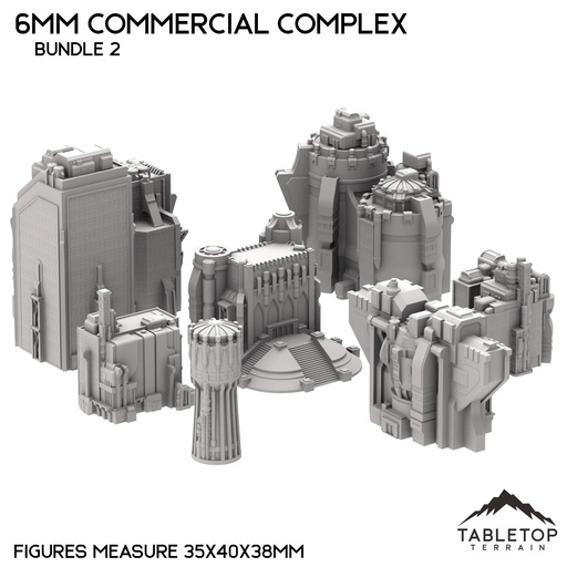 Tabletop Terrain Building 6mm Sci-Fi Commercial Complex Bundle 2