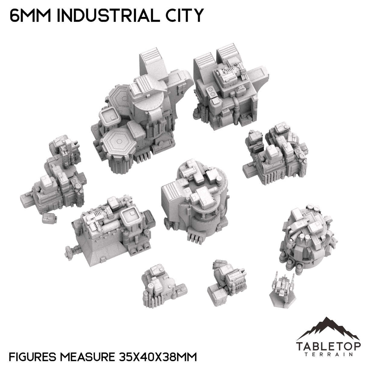 Tabletop Terrain Building 6mm Sci-Fi Industrial City Bundle 1