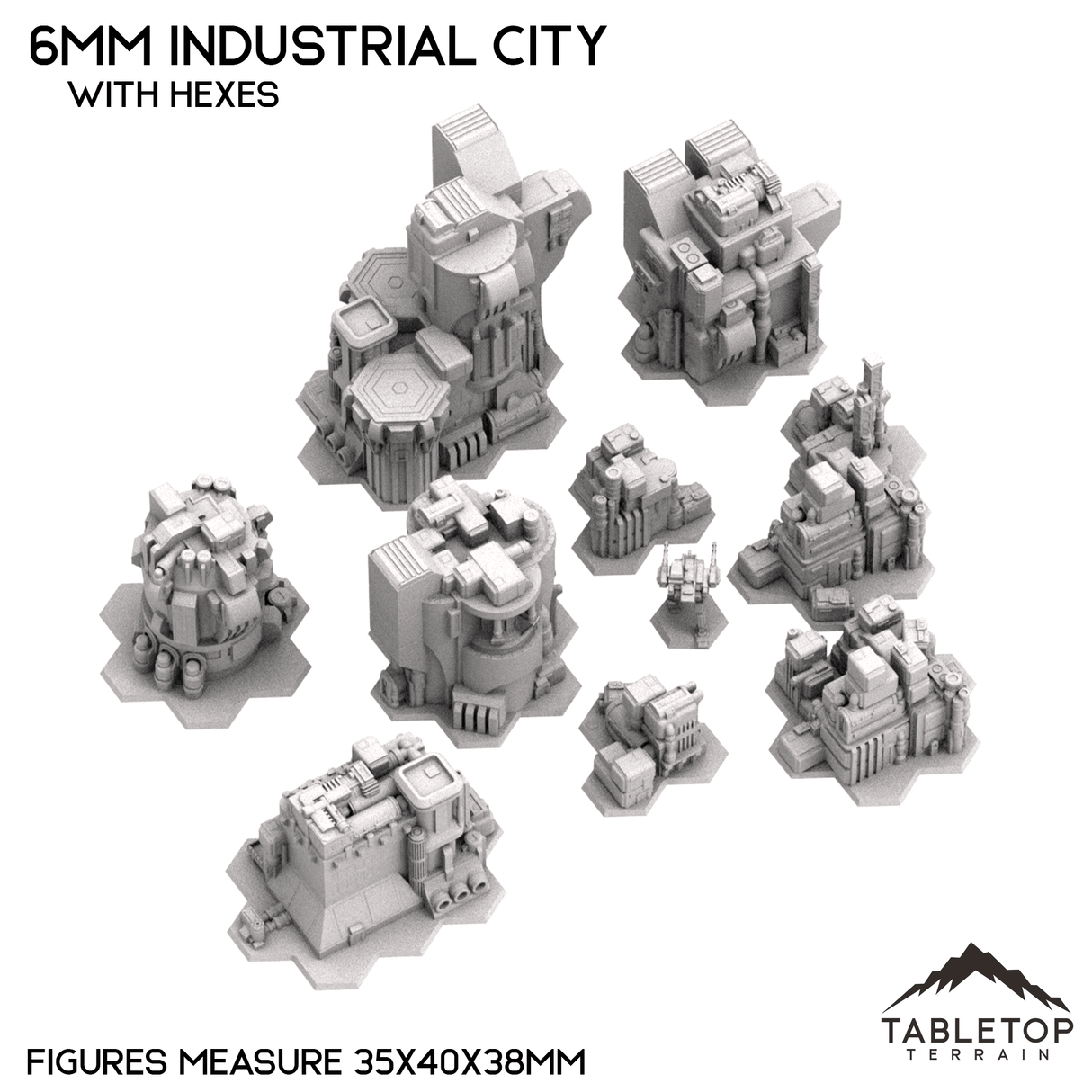 Tabletop Terrain Building 6mm Sci-Fi Industrial City Bundle 1