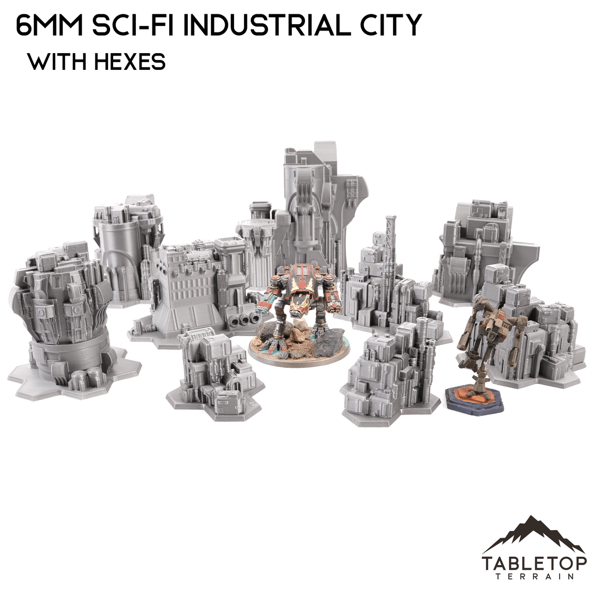 Tabletop Terrain Building 6mm Sci-Fi Industrial City Bundle 1