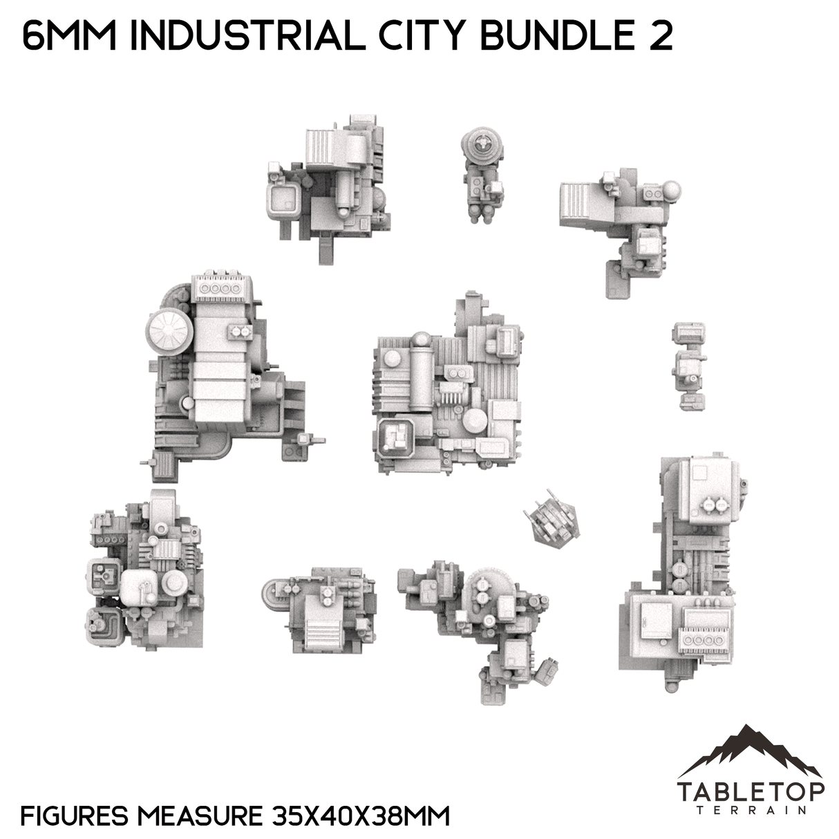 Tabletop Terrain Building 6mm Sci-Fi Industrial City Bundle 2