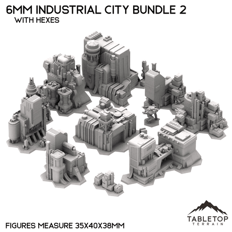 Tabletop Terrain Building 6mm Sci-Fi Industrial City Bundle 2