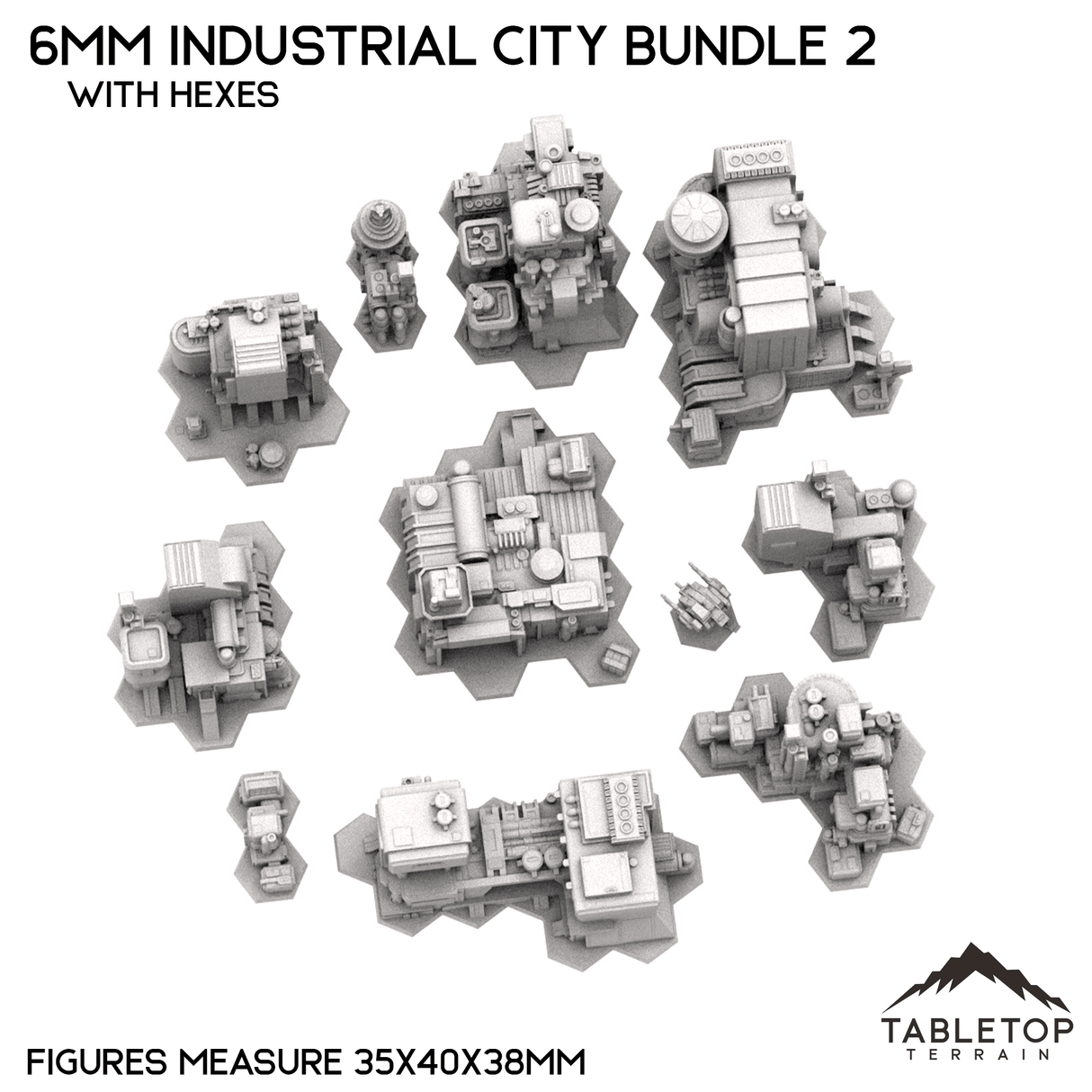 Tabletop Terrain Building 6mm Sci-Fi Industrial City Bundle 2