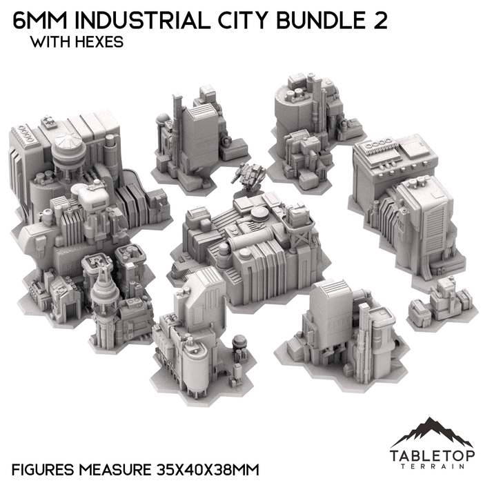 Tabletop Terrain Building 6mm Sci-Fi Industrial City Bundle 2