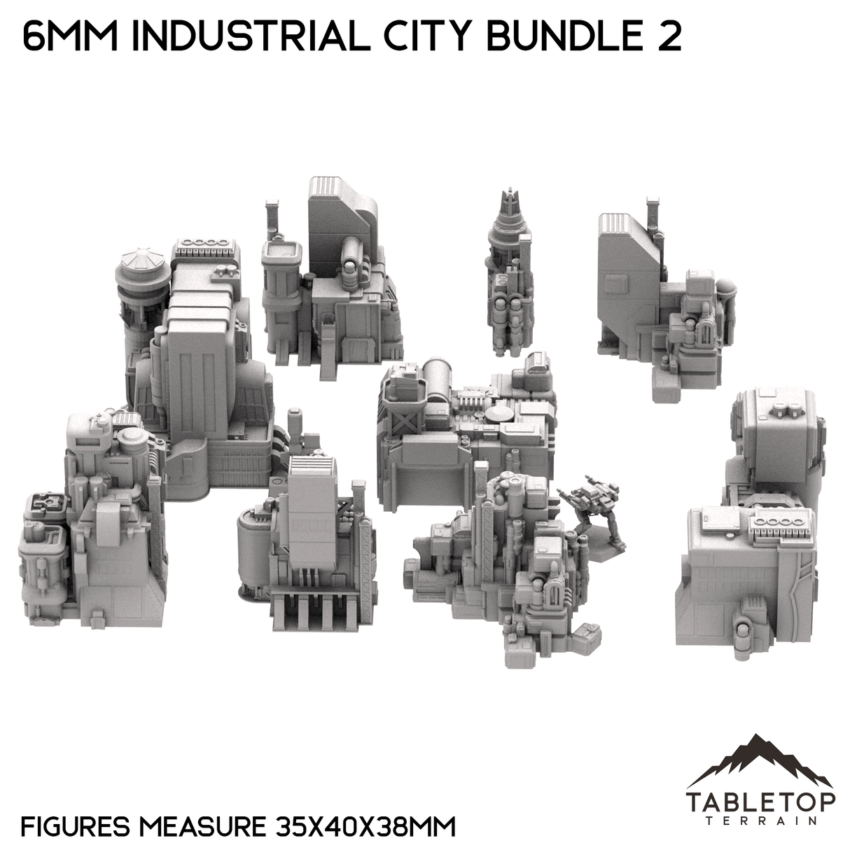 Tabletop Terrain Building 6mm Sci-Fi Industrial City Bundle 2