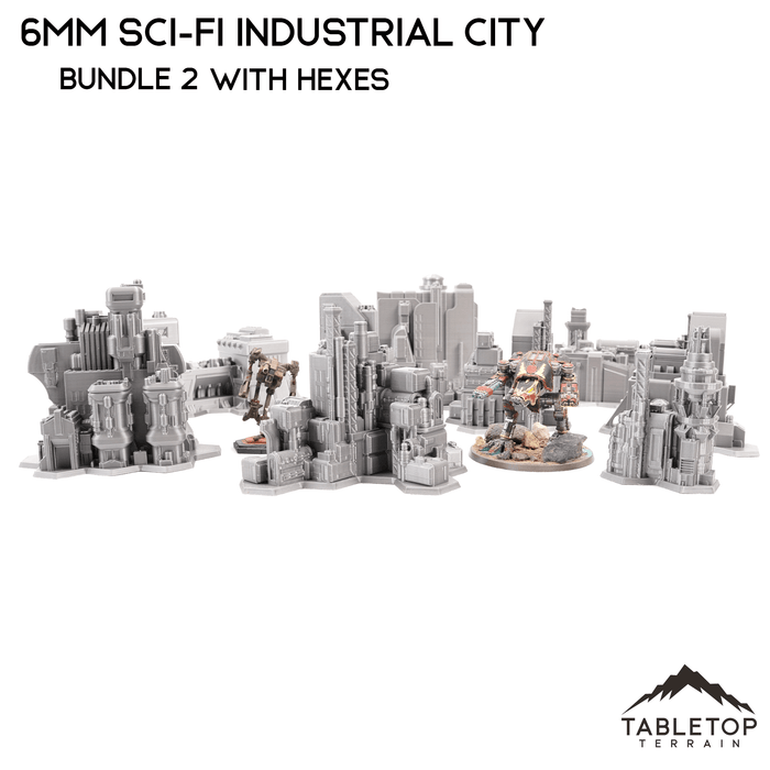 Tabletop Terrain Building 6mm Sci-Fi Industrial City Bundle 2