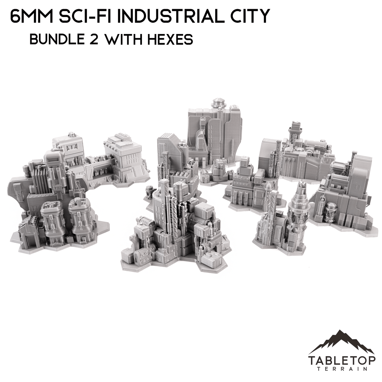 Tabletop Terrain Building 6mm Sci-Fi Industrial City Bundle 2