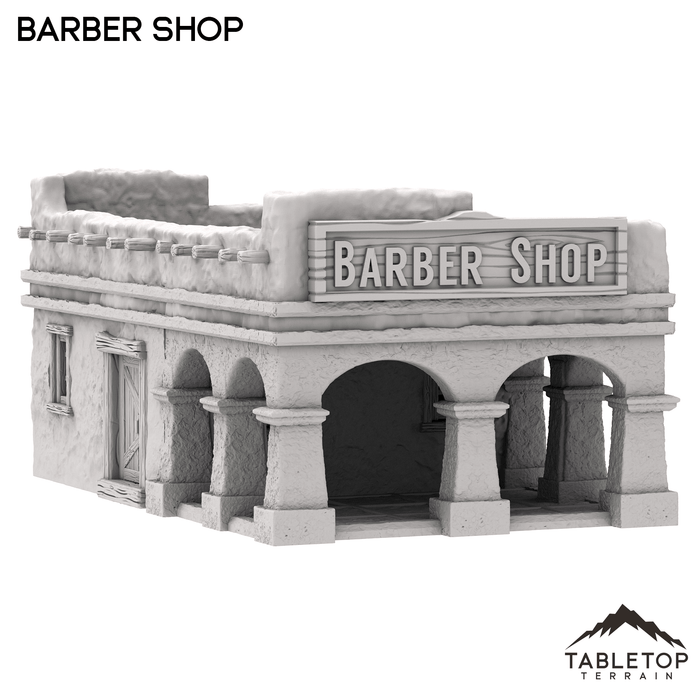 Tabletop Terrain Building Barber Shop - Old Wild Western Rush