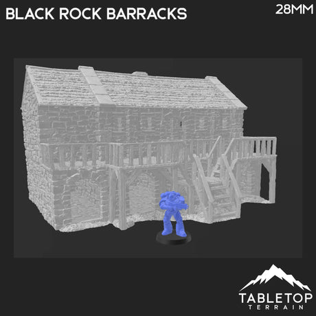 Tabletop Terrain Building Black Rock Barracks - Country & King - Fantasy Historical Building