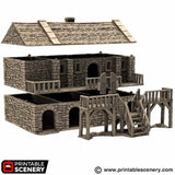 Tabletop Terrain Building Black Rock Barracks - Country & King - Fantasy Historical Building