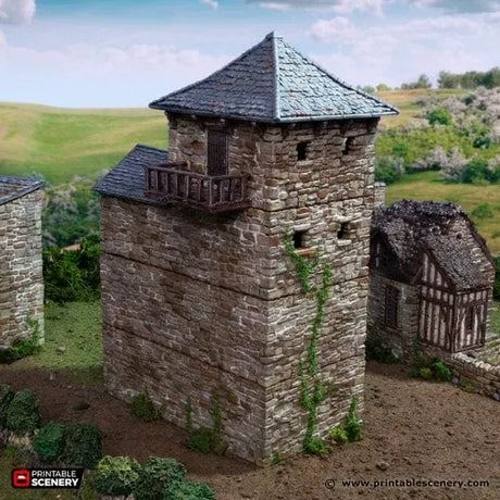 Tabletop Terrain Building Black Rock Keep - Country & King - Fantasy Historical Building