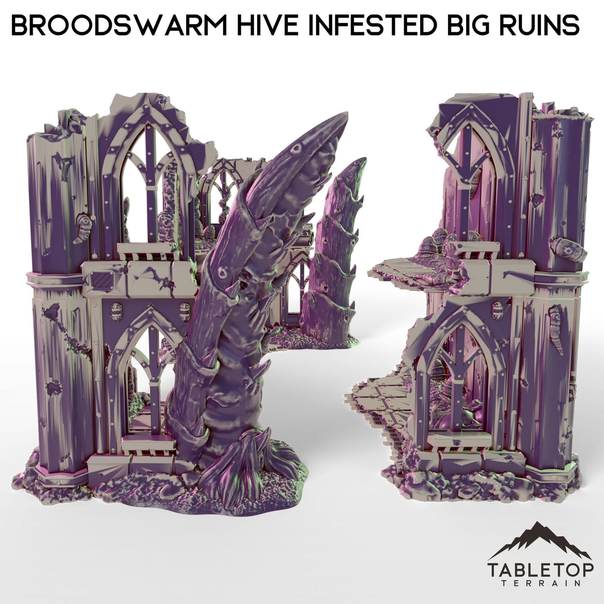 Tabletop Terrain Building Broodswarm Hive Infested Big Ruins