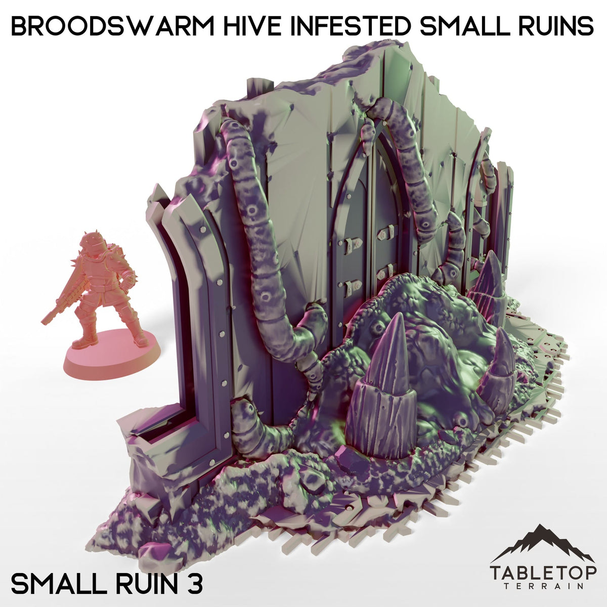Tabletop Terrain Building Broodswarm Hive Infested Small Ruins
