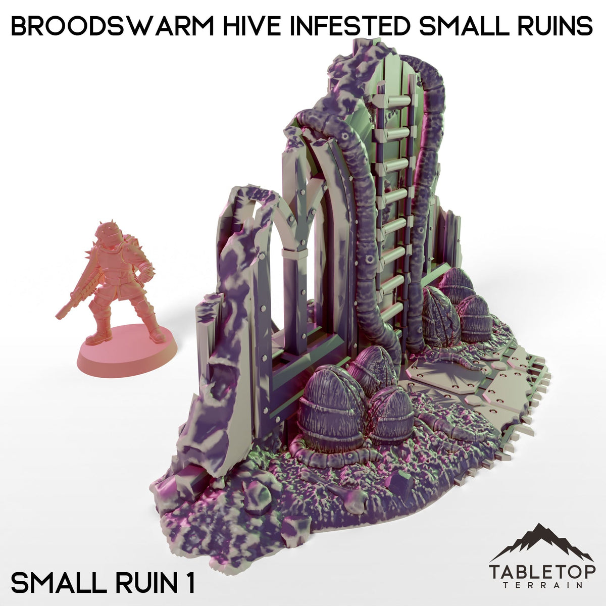 Tabletop Terrain Building Broodswarm Hive Infested Small Ruins