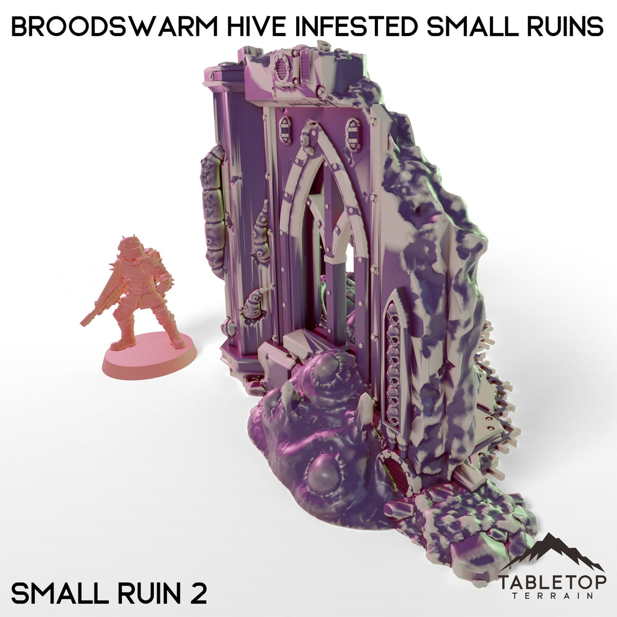 Tabletop Terrain Building Broodswarm Hive Infested Small Ruins