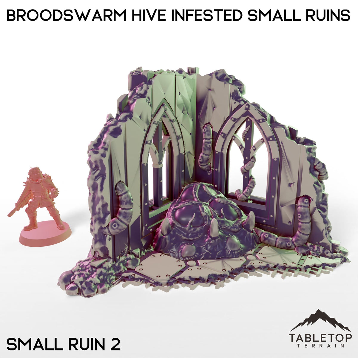Tabletop Terrain Building Broodswarm Hive Infested Small Ruins
