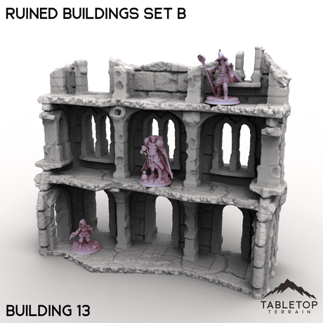 Tabletop Terrain Building Building 13 / 32mm Ruined Buildings Set B