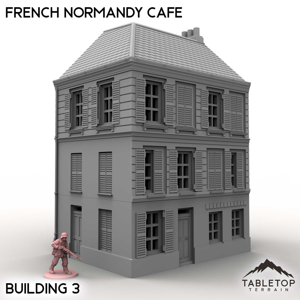 Tabletop Terrain Building Building 3 / 32mm French Normandy Corner Buildings