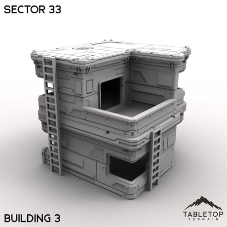 Tabletop Terrain Building Building 3 / 32mm Sector 33