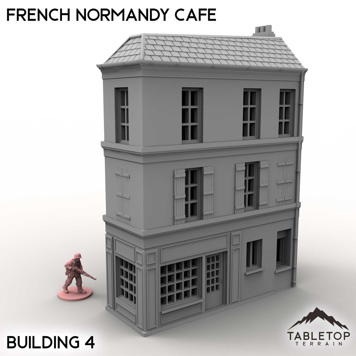 Tabletop Terrain Building Building 4 / 32mm French Normandy Corner Buildings
