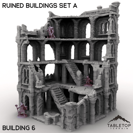 Tabletop Terrain Building Building 6 / 32mm Ruined Buildings Set A