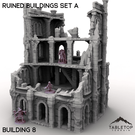 Tabletop Terrain Building Building 8 / 32mm Ruined Buildings Set A