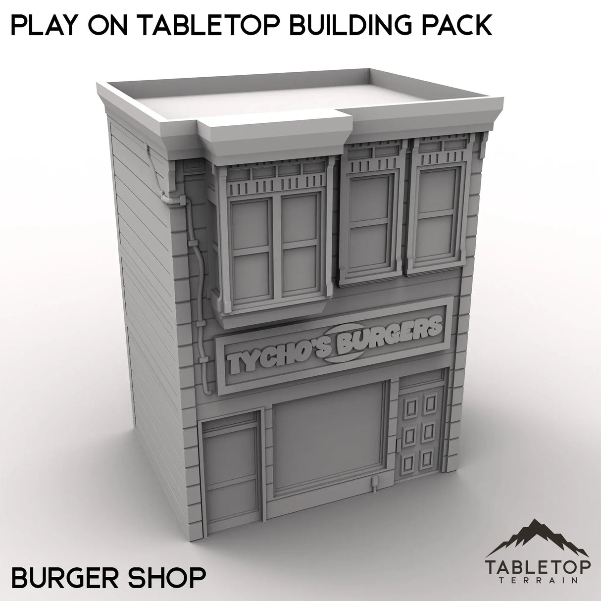Tabletop Terrain Building Burger Shop / 40mm Play On Protocol Building Pack