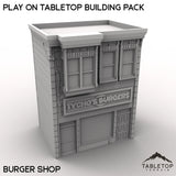 Tabletop Terrain Building Burger Shop / 40mm Play On Protocol Building Pack