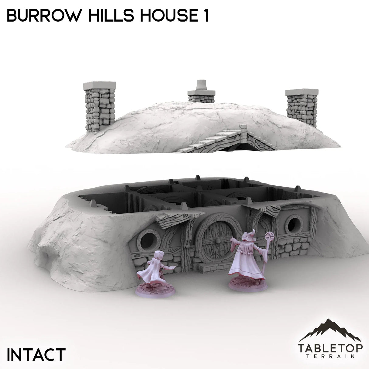 Tabletop Terrain Building Burrow Hills House 1