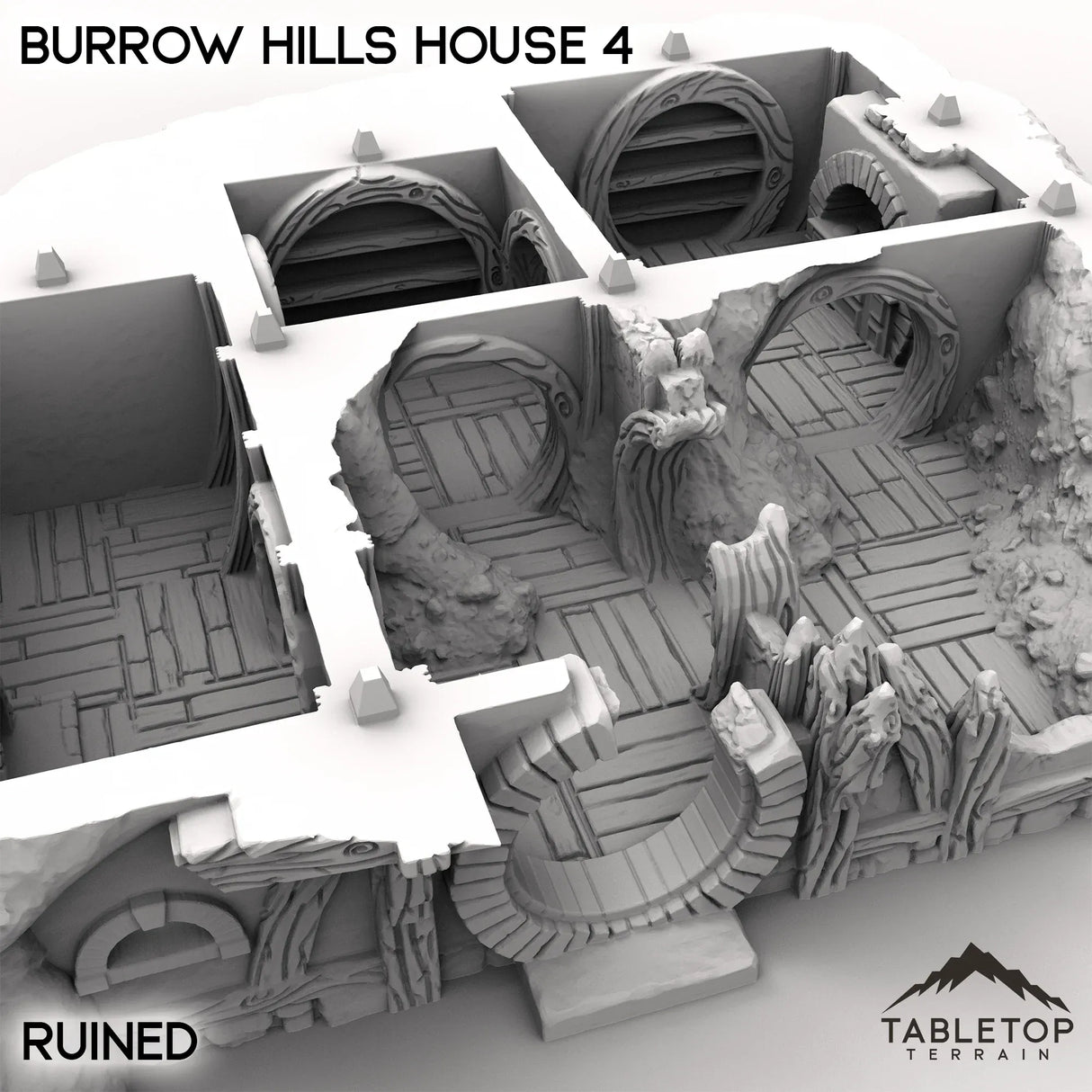 Tabletop Terrain Building Burrow Hills House 4
