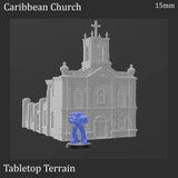 Tabletop Terrain Building Caribbean Church - Ruined Building