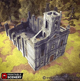 Tabletop Terrain Building Caribbean Church - Ruined Building