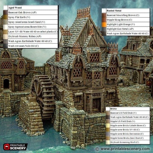 Tabletop Terrain Building City Watermill